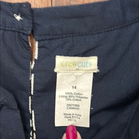 Crewcuts Girl’s Bird Print Navy and White Kids Dress, 100% Cotton, Size 14 - Picture 8 of 11